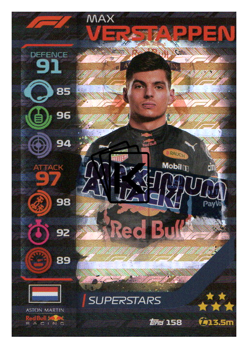 Topps Formule Turbo Attax Race Superstar Max Verstappen