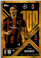 Fotbalová kartička 2024-25 Topps Match Attax EXTRA UEFA Club Competitions 100 Club Legend 344.  Zlatan Ibrahimović (AC Milan)