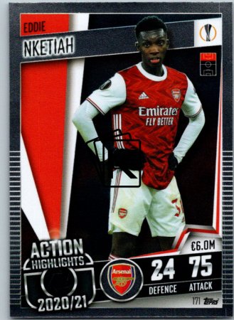fotbalová kartička 2020-21 Topps Match Attax 101 Champions League Action Highlights 171 Eddie Nketiah Arsenal