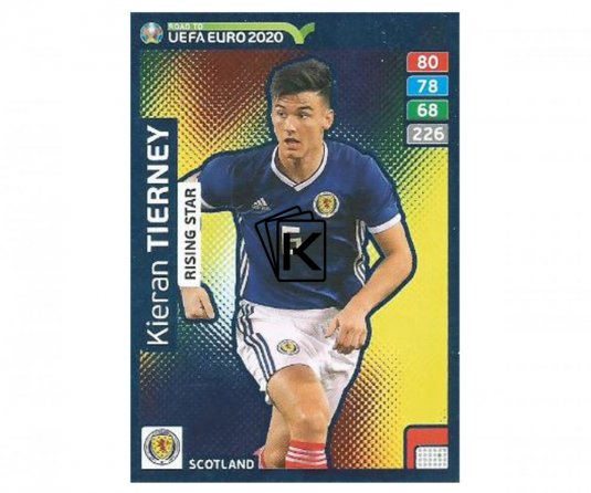 Fotbalová kartička Panini Adrenalyn XL Road to EURO 2020 -  Rising Star - Kieran Tierney - 293