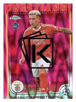 fotbalová kartička 2024-25 Topps Chrome 36 - Gianluca Prestianni limit 115/175 RC