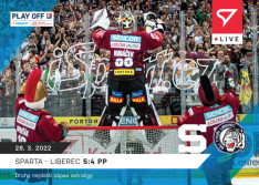Hokejová kartička SportZoo 2021-22 Live L-126 Julius Hudáček HC Sparta Praha postup do semifinále