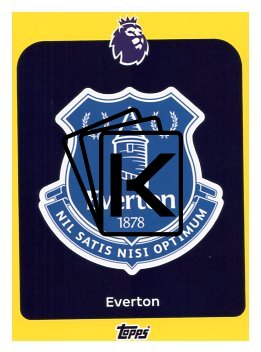 fotbalová kartička 2025-26 Topps  Premier League 127 Everton Logo-PARALLEL Yellow