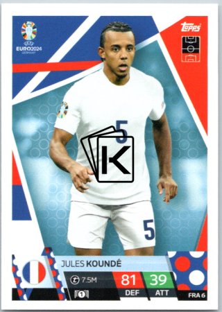 fotbalová karta Topps Match Attax EURO 2024 FRA6 Jules Koundé (France)