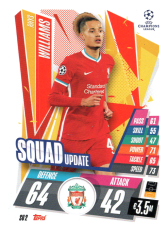 fotbalová kartička 2020-21 Topps Match Attax Champions League Extra  Squad Update SU2  Rhys Williams Liverpool FC