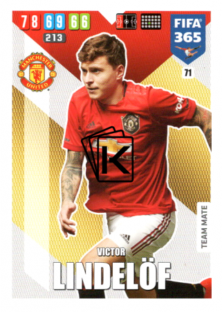Fotbalová kartička Panini Adrenalyn XL FIFA 365 - 2020 Team Mate 71 Victor Lindelof Manchester United