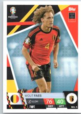 fotbalová karta Topps Match Attax EURO 2024 BEL5 Wout Faes (Belgium)