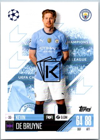 fotbalová kartička 2024-25 Topps Match Attax UEFA Club Competitions  20 Kevin De Bruyne (Manchester City)