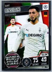 fotbalová kartička 2020-21 Topps Match Attax 101 Champions League World Star 153 Ramy Bensebaini VfL Borussia Mönchengladbach