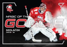 hokejová kartička 2021-22 SportZoo Tipsport Extraliga Magic of the Goalie MG-11 Jakub Sedláček HC Olomouc