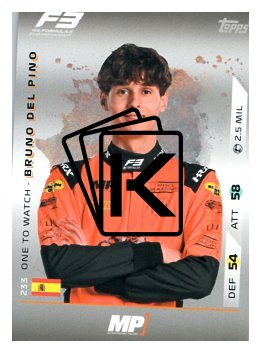 2025 Topps Turbo Attax F1 MP Motorsport F3 Ones to Watch HP 233 Bruno Del Pino