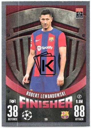 Fotbalová kartička 2023-24 Topps Match Attax UEFA Club Competitions  135 Robert Lewandowski FC Barcelona