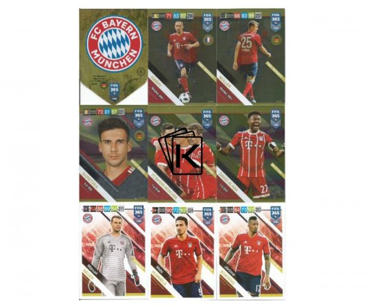 Týmový Set Fotbalových kartiček Panini FIFA 365 – 2019 FC Bayern München (100-117)