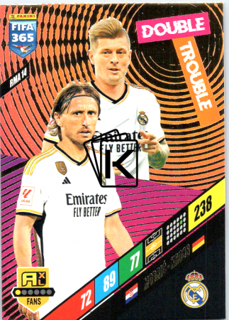 fotbalová karta Panini FIFA 365 2024 Adrenalyn XL RMA14 Toni Kroos / Luka Modrić	Real Madrid CF Double Trouble