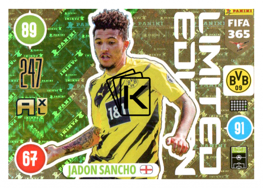 Panini Adrenalyn XL FIFA 365 2021 Limited Edition Jadon Sancho Borussia Dortmund