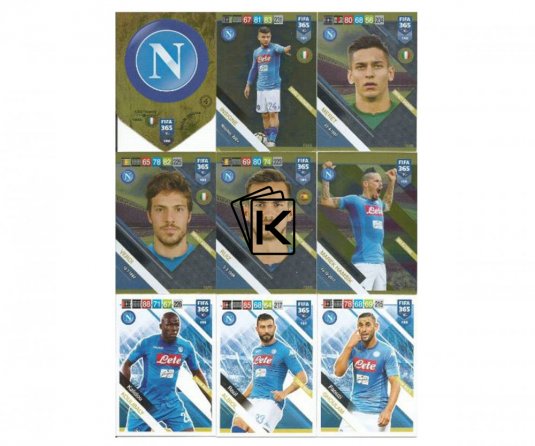 Týmový Set Fotbalových kartiček Panini FIFA 365 – 2019 SSC Neapol 18karet (190-207)