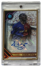 autographed card Topps Samuel Eto’o FC Barcelona Gold Frame Auto 19/25