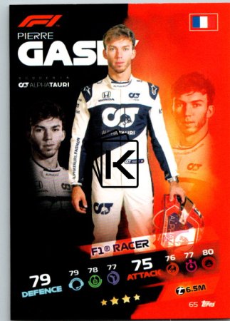 2021 Topps Formule 1 Turbo Attax 65 Pierre Gasly Scuderia Alpha Tauri