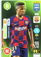 fotbalová karta Panini Adrenalyn XL FIFA 365 2021 Wonder Kid 244 Ansu Fati FC Barcelona