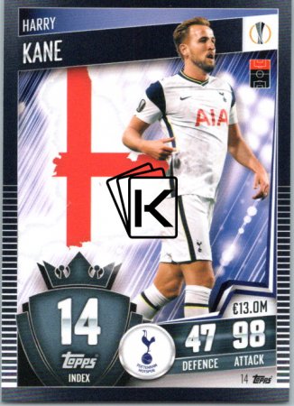 fotbalová kartička 2020-21 Topps Match Attax 101 Champions League 14 Harry Kane Tottenham Hotspur