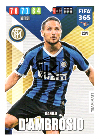 Fotbalová kartička Panini Adrenalyn XL FIFA 365 - 2020 Team Mate 234 Danilo D’Ambrosio Inter Milan
