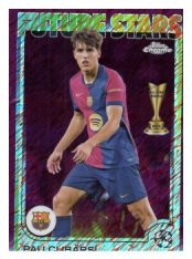 fotbalová kartička 2024-25 Topps Chrome Magenta 196 - Pau Cubarsí