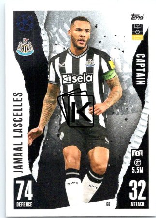 Fotbalová kartička 2023-24 Topps Match Attax UEFA Club Competitions 68	Jamaal Lascelles Newcastle United