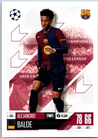 fotbalová kartička 2024-25 Topps Match Attax UEFA Club Competitions  142 Alejandro Balde (FC Barcelona)