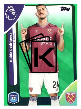 fotbalová kartička 2025-26 Topps  Premier League 280 Guido Rodríguez (West Ham United)-PARALLEL Green