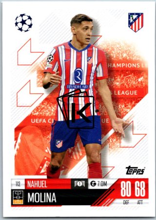 fotbalová kartička 2024-25 Topps Match Attax UEFA Club Competitions 112 Nahuel Molina (Atletico de Madrid)
