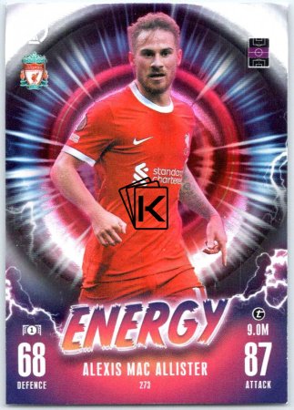 2023-24 Topps Match Attax EXTRA UEFA Club Competition Energy 273 Alexis Mac Allister (Liverpool)