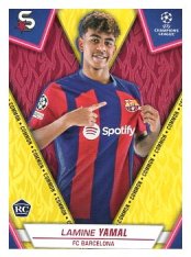 Fotbalová kartička 2023-24 Topps Superstars UEFA Club Competitions 48 Lamine Yamal (FC Barcelona) Yellow RC