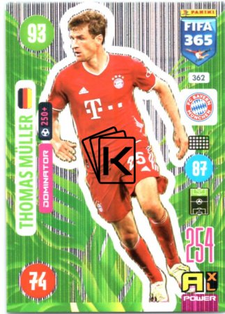 fotbalová karta Panini Adrenalyn XL FIFA 365 2021 Dominator 362 Thomas Müller FC Bayern München