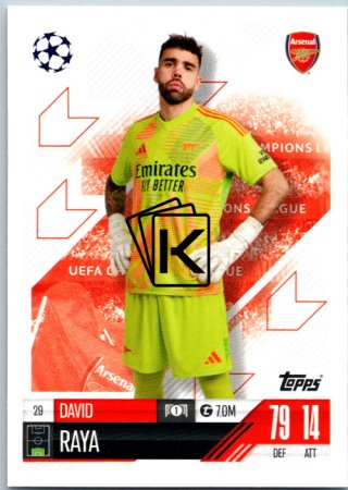 fotbalová kartička 2024-25 Topps Match Attax UEFA Club Competitions  29 David Raya (Arsenal)