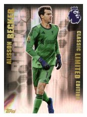 fotbalová kartička 2025-26 Topps  Premier League - Classic Limited Edition LE11 Alisson Becker (Liverpool)