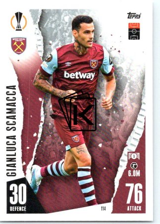 Fotbalová kartička 2023-24 Topps Match Attax UEFA Club Competitions 114 Gianluca Scamacca West Ham United