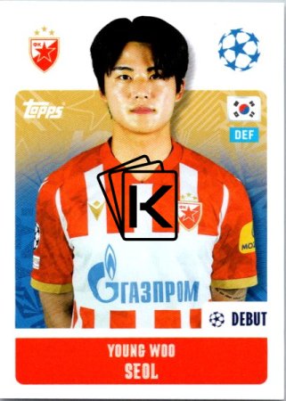 2024-25 Topps Champions League 459 Young Woo-Seol (FK Crvena Zvezda)