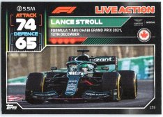 2022 Topps Formule 1Turbo Attax F1 Live Action 2021 259 Lance Stroll (Aston Martin)