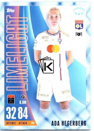 2023-24 Topps Match Attax EXTRA UEFA Club Competition Blue Crystal Parallel 174 Ada Hegerberg (Olympique Lyonnais)