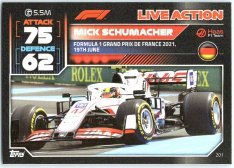 2022 Topps Formule 1Turbo Attax F1 Live Action 2021 201 Mick Schumacher (Haas)