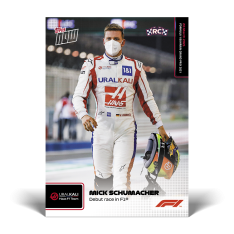 kartička Formule 1 Topps Now 2021  2 Mick Schumacher Debut race in F1 HAAS