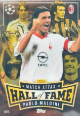 fotbalová kartička 2024-25 Topps Match Attax UEFA Club Competitions Hall of Fame HOF5 Paolo Maldini (AC Milan)