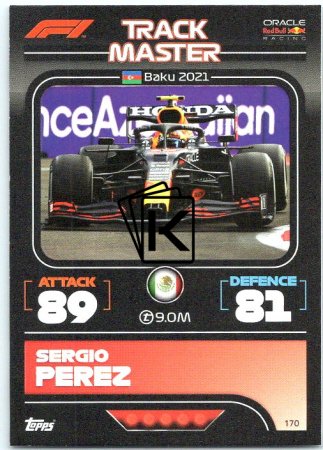 2022 Topps Formule 1Turbo Attax Track Master 170 Sergio Perez (Red Bull Racing)