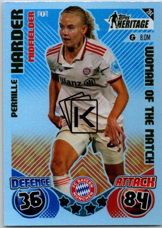 Fotbalová kartička 2024-25 Topps Match Attax EXTRA UEFA Club Competitions Topps Heritage - Man of the Match 284 Pernille Harder (FC Bayern München)