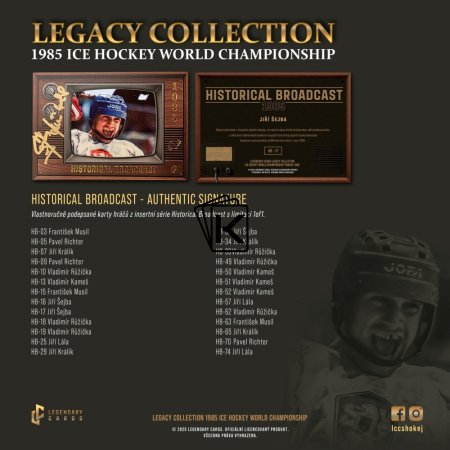 Legendary Cards Český Hokej 1985 Legacy Collection Collector Box