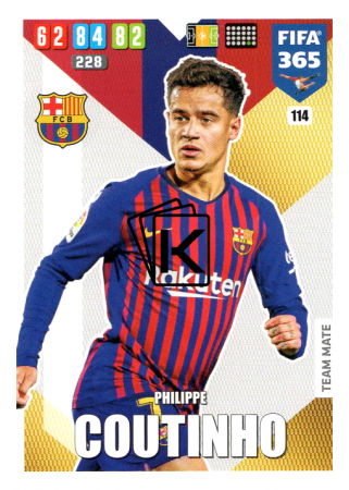 Fotbalová kartička Panini Adrenalyn XL FIFA 365 - 2020 Team Mate 114 Philippe Coutinho FC Barcelona