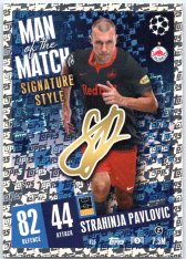 Fotbalová kartička 2023-24 Topps Match Attax UEFA Club Competitions  Man of the Match Signature Style 425	Strahinja Pavlovic FC Salzburg