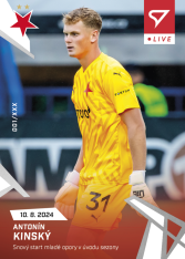 fotbalová kartička 2024-25 SportZoo Chance Liga Live L-06 Antonín Kinský Slavia Praha