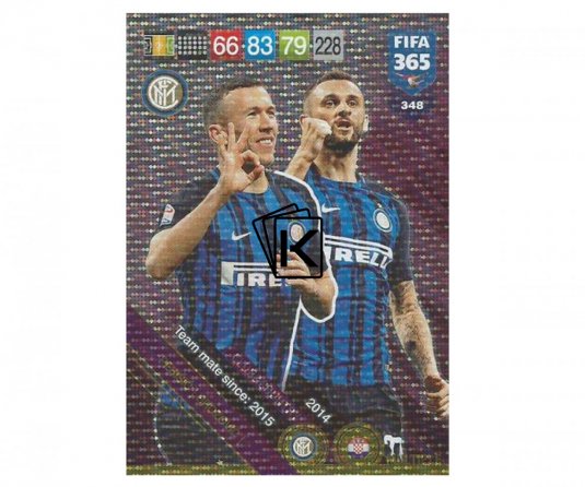 Fotbalová kartička Panini FIFA 365 – 2019 Club&Country 348 Inter Milan Perisic Brozovic