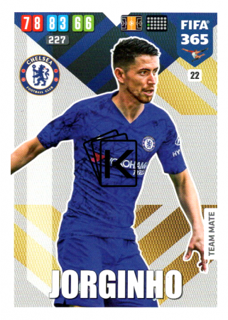 Fotbalová kartička Panini Adrenalyn XL FIFA 365 - 2020 Team Mate  22  Jorginho FC Chelsea